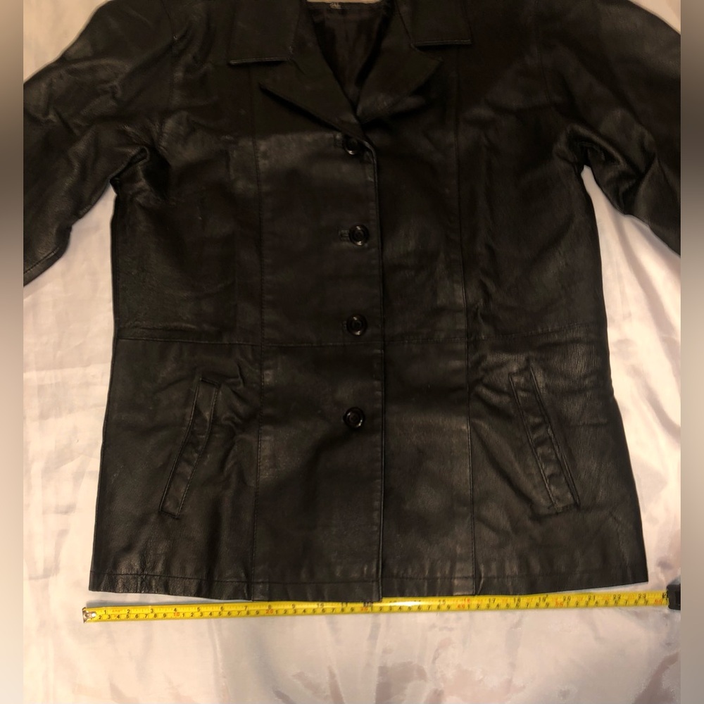 Women's Black Leather Jacket 2XL, see photo’s and measurements - Picture 1 of 15